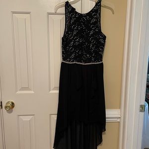 Black high low dress